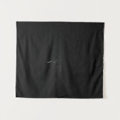 Minimalistischer einsamer Baum in Schwarz-Weiß Wandteppich (Vorderseite (Horizontal))