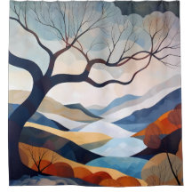 Minimalistischer Einzelbaum Landschaft Kunst, Dich