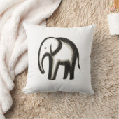 Minimalistischer Elefant - Fettfarbiges Tierdesign Kissen (Decke)