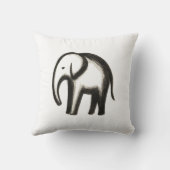 Minimalistischer Elefant - Fettfarbiges Tierdesign Kissen (Rückseite)