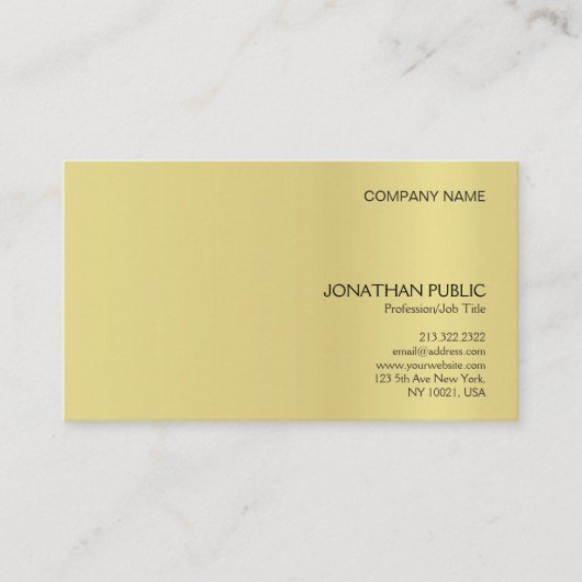 Minimalistischer Elegangola-Effekt Schlicht modern Visitenkarte (Vorderseite)