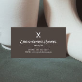 Minimalistischer Elegant Dark Brown Whiite Hairsty Visitenkarte