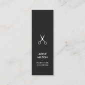Minimalistischer Elegant Dark Gray White Haarbstyl Mini Visitenkarte (Vorderseite)