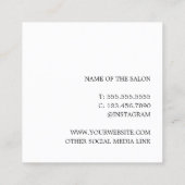 Minimalistischer Elegant Gelber Grauer Haar Stylis Quadratische Visitenkarte (Rückseite)