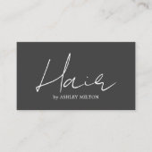 Minimalistischer Elegant Grauer Friseursalon Visitenkarte (Vorderseite)