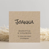 Minimalistischer Elegant Kraft Black Hairdresser Quadratische Visitenkarte