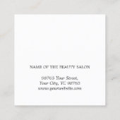 Minimalistischer Elegant Pastel Bold Friseur Quadratische Visitenkarte (Rückseite)
