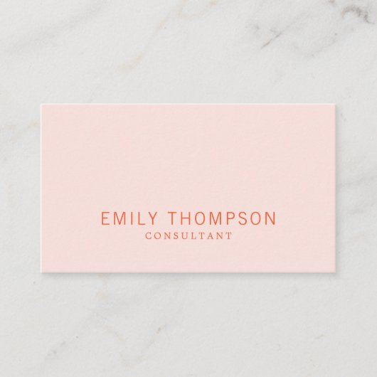 Minimalistischer Elegant Pastel Consultant Visitenkarte (Vorderseite)