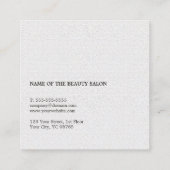 Minimalistischer Elegant Texture White Beauty Cons Quadratische Visitenkarte (Rückseite)