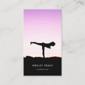 Minimalistischer Elegant-Yoga-Qr-Code Visitenkarte (Vorderseite)