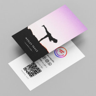 Minimalistischer Elegant-Yoga-Qr-Code Visitenkarte