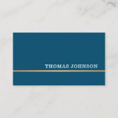 Minimalistischer Elegante Blue Imitate Gold Line A Visitenkarte (Vorderseite)