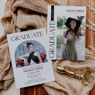 Minimalistischer eleganter Abschluss Einladung