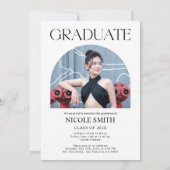 Minimalistischer eleganter Abschluss Einladung (Rückseite)