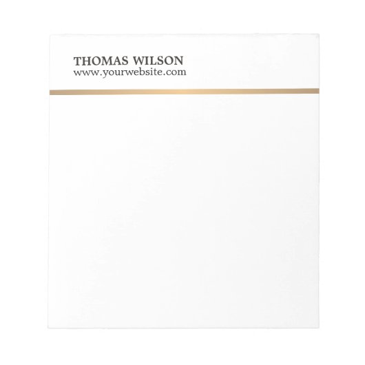 Minimalistischer, eleganter Anwalt in White Copper Notizblock (Vorderseite)