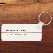 Minimalistischer, eleganter Anwalt in White Copper Schlüsselanhänger (Vorderseite)