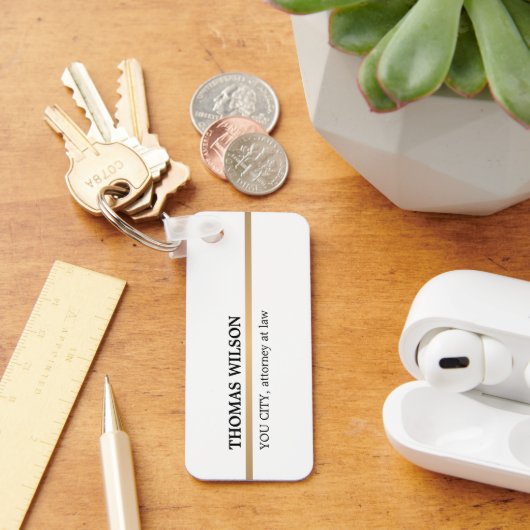 Minimalistischer, eleganter Anwalt in White Copper Schlüsselanhänger (Schreibtisch)