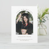 Minimalistischer, eleganter Arched Foto Abschluss Save The Date (Stehend Vorderseite)