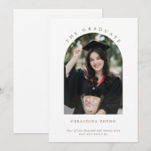 Minimalistischer, eleganter Arched Foto Abschluss Save The Date (Vorne/Hinten)