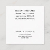 Minimalistischer eleganter Beige Red Shop Coupon (Rückseite)