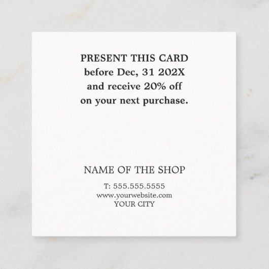 Minimalistischer eleganter Beige Red Shop Coupon (Rückseite)