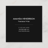 Minimalistischer Eleganter Beruflicher Platz Quadratische Visitenkarte (Rückseite)