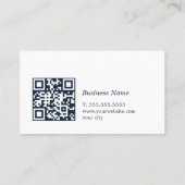 Minimalistischer eleganter blauer QR-Code-Berater Visitenkarte (Rückseite)