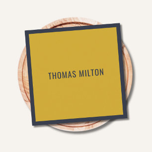 Minimalistischer, eleganter Blue Yellow Berater Quadratische Visitenkarte