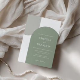 Minimalistischer Eleganter Bohemian Bogen Hochzeit Einladung