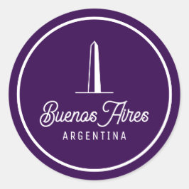 Minimalistischer, eleganter Buenos Aires, Argentin Runder Aufkleber