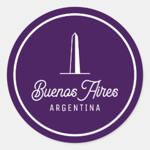 Minimalistischer, eleganter Buenos Aires, Argentin Runder Aufkleber