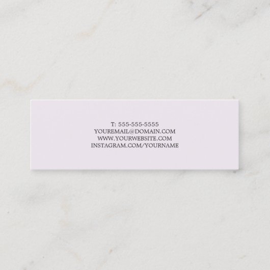 Minimalistischer Eleganter Button Friseur Mini Visitenkarte (Rückseite)