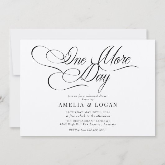 Minimalistischer Eleganter Chic | Abendessen Probe Einladung (Vorderseite)