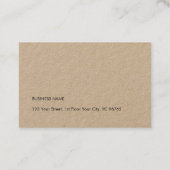Minimalistischer eleganter Cooler Kraft Paper Cons Visitenkarte (Rückseite)