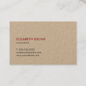 Minimalistischer eleganter Cooler Kraft Paper Cons Visitenkarte (Vorderseite)