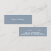 Minimalistischer Eleganter Englischlehrer Dusty Bl Mini Visitenkarte (Vorne/Hinten)
