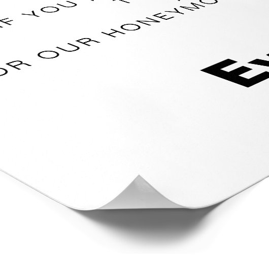 Minimalistischer Eleganter Formal Wedding Honeymoo Poster (Ecke)