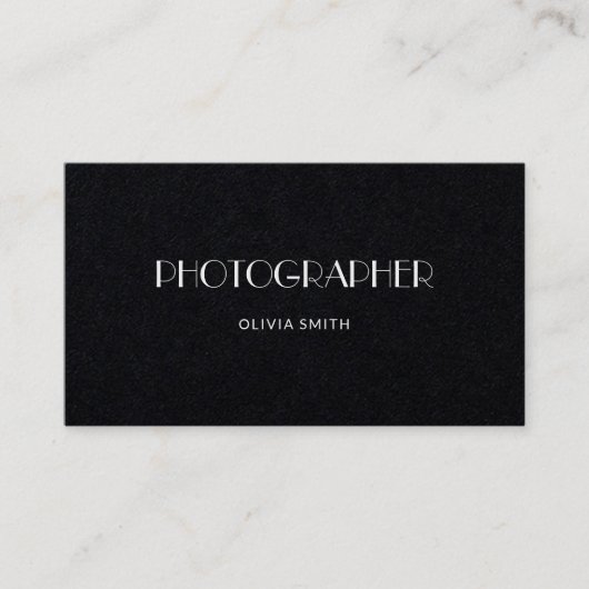 Minimalistischer eleganter Fotograf beruflich Visitenkarte (Vorderseite)