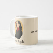 Minimalistischer eleganter Frauenname Kaffeetasse (Vorderseite Links)