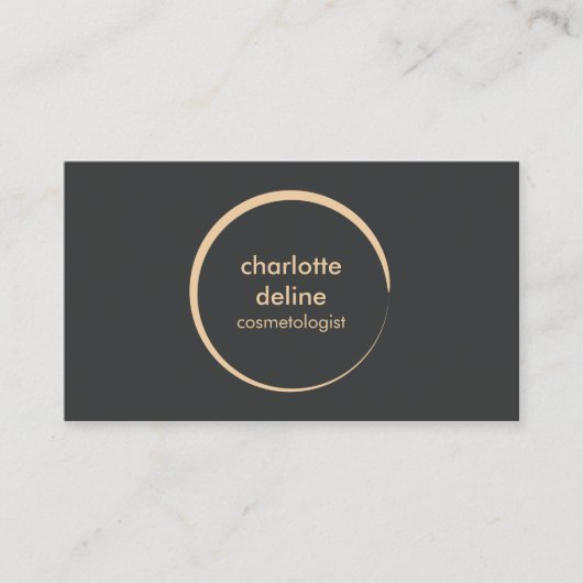 Minimalistischer Eleganter grauer Skin-Circle-Kosm Visitenkarte (Vorderseite)