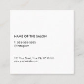 Minimalistischer Eleganter Grauschere Friseursalon Quadratische Visitenkarte (Rückseite)