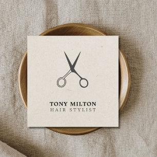 Minimalistischer Eleganter Grauschere Friseursalon Quadratische Visitenkarte