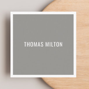 Minimalistischer, eleganter Gray White Consultant Quadratische Visitenkarte