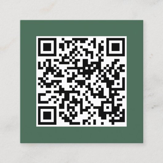 Minimalistischer Eleganter Green QR Code Consultan Quadratische Visitenkarte (Vorderseite)