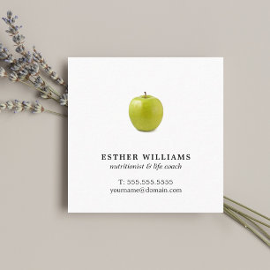 Minimalistischer Eleganter Grüner Apple Nutritioni Quadratische Visitenkarte