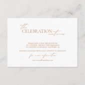 Minimalistischer Eleganter Hochzeitssender Empfang Begleitkarte (Vorderseite)