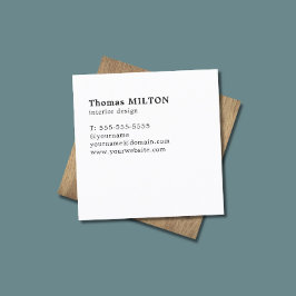 Minimalistischer, eleganter Holzdesign-Designer Quadratische Visitenkarte
