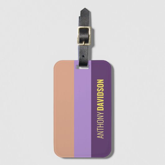 Minimalistischer eleganter Indigoblock Ihren Namen Gepäckanhänger (Vorderseite Vertikal)