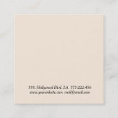 Minimalistischer, eleganter Kronleuchter Quadratische Visitenkarte (Rückseite)