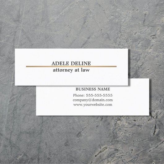 Minimalistischer, eleganter Kupferleitungsanwalt Mini Visitenkarte